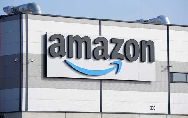 FILE - An Amazon company logo is seen on the facade of a company&#39;s building in Schoenefeld near Berlin, Germany, on March 18, 2022. Amazon has argued in a legal filing that the 88-year-old National Labor Relations Board is unconstitutional, echoing similar arguments made this year by Elon Musk’s SpaceX and the grocery store chain Trader Joe’s in disputes about workers’ rights and organizing. The Amazon filing, made Thursday, Feb. 15, 2024. (AP Photo/Michael Sohn, File)