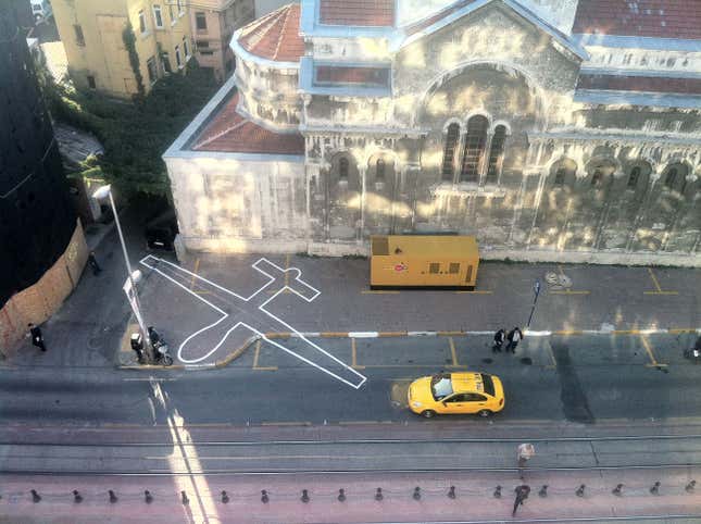 Drone shadows.