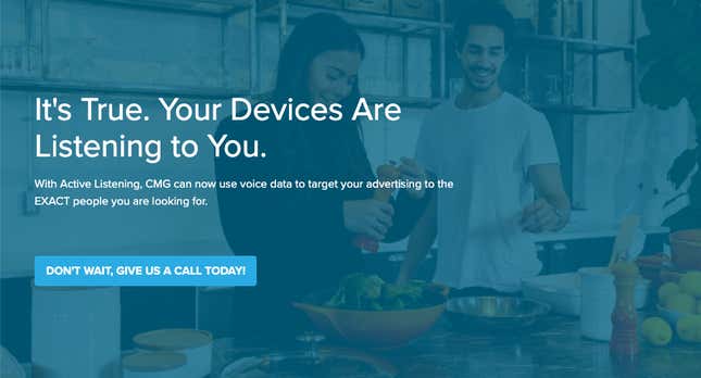 Image for article titled Ad Company Claims 'It’s True. Your Devices Are Listening to You'
