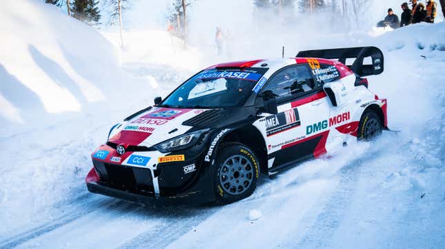 Image for article titled Toyota&#39;s Kalle Rovanperä Wins Rally Sweden 21 Years After His Father&#39;s Win