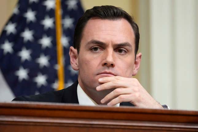 FILE - Chairman Rep. Mike Gallagher, R-Wis., listens during a hearing of a special House committee dedicated to countering China, on Capitol Hill, Feb. 28, 2023, in Washington. Members of Congress are raising alarms about what they see as America&#39;s failure to compete with China in biotechnology, with risks to U.S. national security and commercial interests. But as the countries&#39; rivalry expands into the biotech industry, some say that shutting out Chinese companies would only hurt the U.S. (AP Photo/Alex Brandon, File)