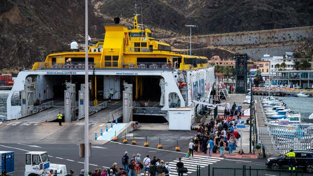 Ferry in a Spanish port