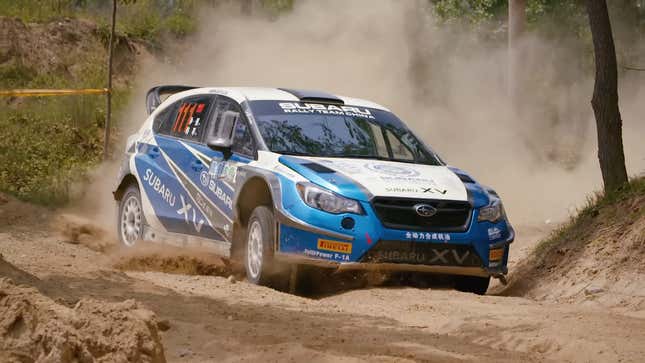 Image for article titled This Subaru Crosstrek Rally Car Is A WRX STI From A Parallel Universe