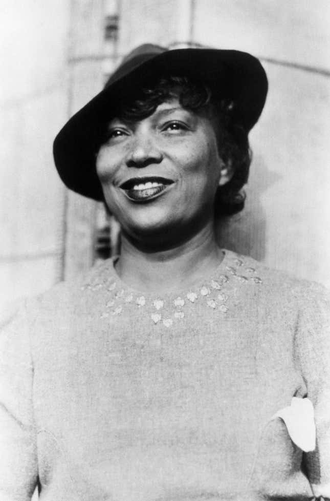 Portrait of American author and filmmaker Zora Neale Hurston (1903-1960), late 1930s or early 1940s. 