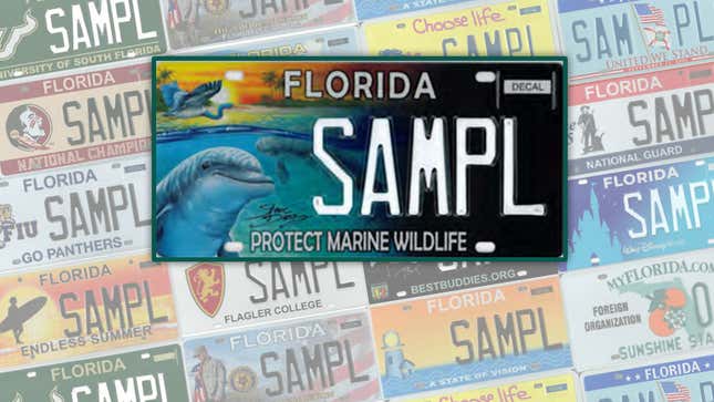 An image showing a personalised license plate design from Florida