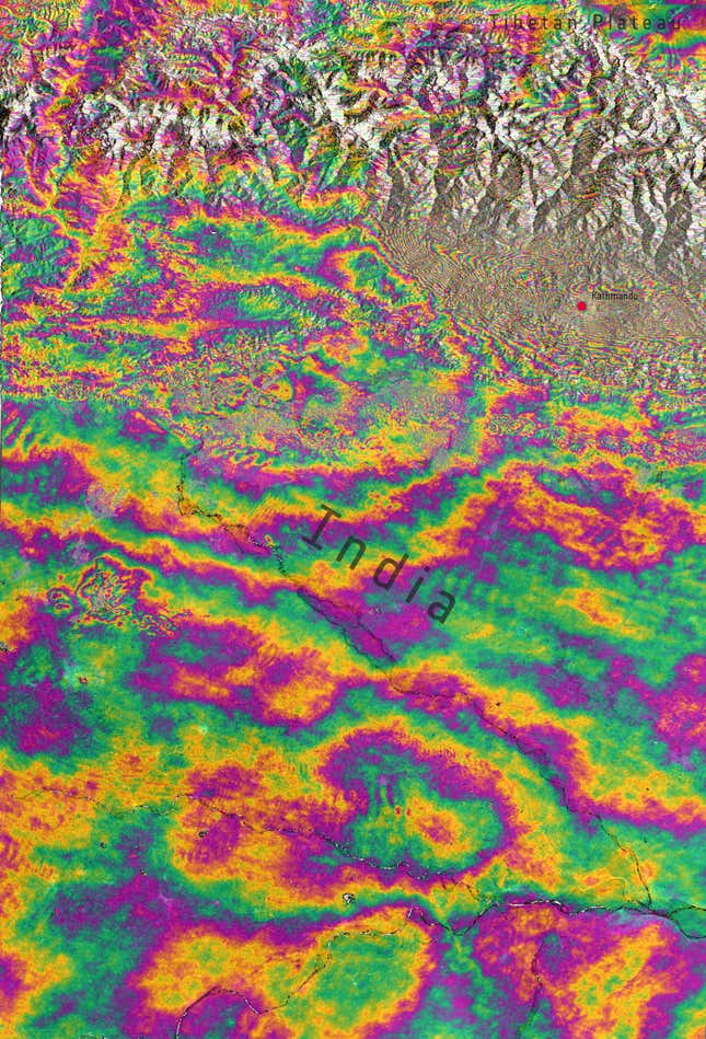 Image for article titled Satellite images: Mount Everest actually shrank after the Nepal quake