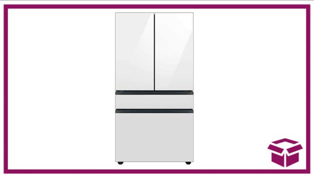 This Samsung refrigerator has four doors and tons of space. 