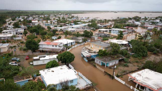 Playa Salinas is flooded after the passing of Hurricane Fiona in Salinas, Puerto Rico, on September 19, 2022.