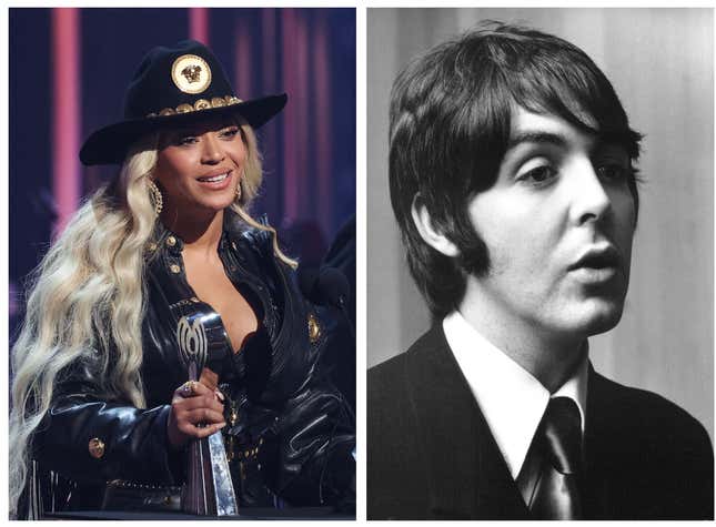 L: Beyonce, R: Paul McCartney