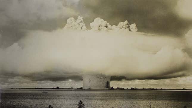 Bikini Atoll, 1946. Although impressive, the explosive yield was a mere quarter of the thermonuclear warheads currently embarked on U.S. nuclear submarines.