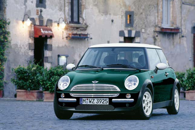 British Racing Green Mini Cooper front view