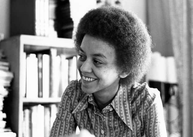 Nikki Giovanni participates in the Phillis Wheatley Poetry Festival celebrating the bicentennial publication of poems in the Jacob L. Reddix Campus Union at Jackson State College on November 7th, 1973.