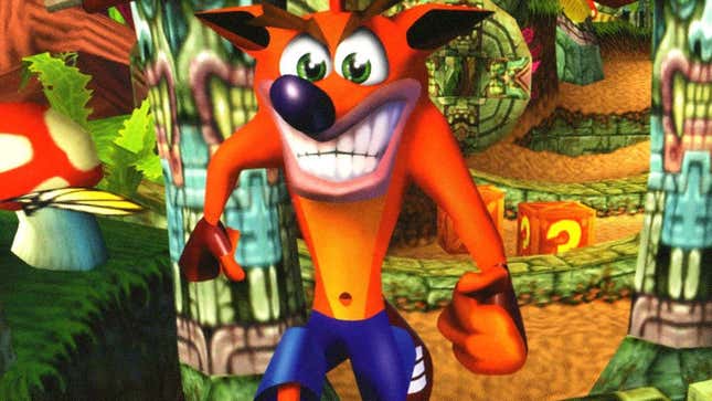 Crash appears in his first game. 