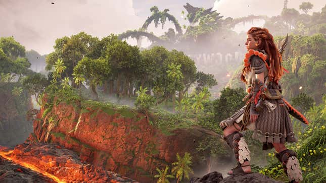 Aloy stars across the overgrown remains of the Hollywood hill.