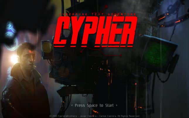 Cypher: Cyberpunk Text Adventure Screenshots and Videos - Kotaku