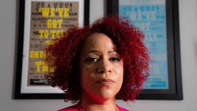 Nikole Hannah-Jones stands for a portrait at her home in the Brooklyn borough of New York, Tuesday, July 6, 2021. Hannah-Jones says she will not teach at the University of North Carolina at Chapel Hill following an extended fight over tenure. 