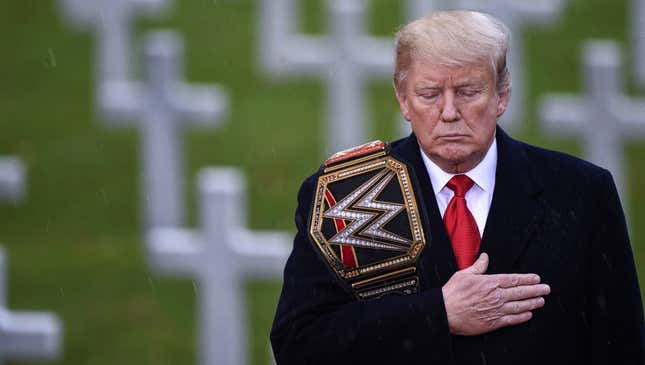 Image for article titled Trump Delivers Touching Tribute To Fallen Heroes Of WWE