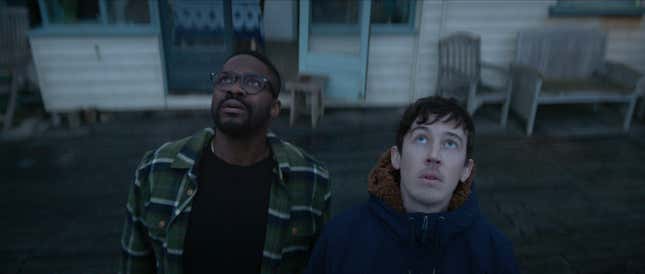 Jovan Adepo as Saul and Alex Sharp as Will.