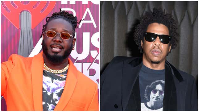 T-Pain, left; Jay-Z.