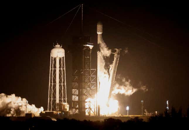 SpaceX Falcon 9 rocket launches Odysseus moon lander into space