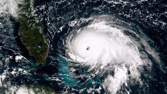 Hurricane Dorian, a Category 5 storm, off the coast of Florida in 2019.