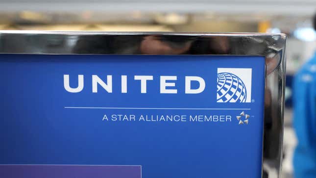 A United Airlines sign