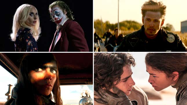 Clockwise left to right: Joker: Folie A Deux (Warner Bros.) The Bikeriders, (Focus Features), Dune: Part Two (Warner Bros.), Furiosa (Warner Bros.)