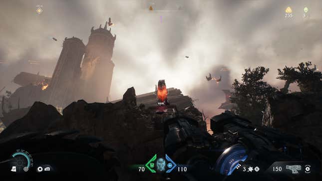 The player looks at a lion statue.