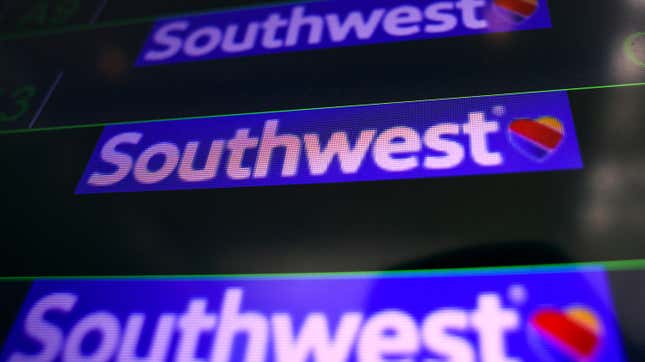 Le logo Southwest Airlines sur un écran d’ordinateur