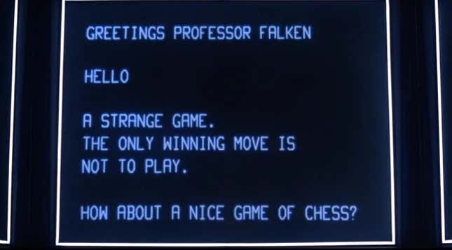 AI program with words on the screen