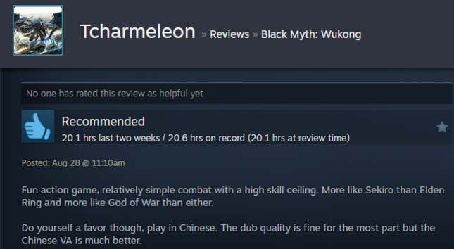 Image for article titled Black Myth: Wukong, As Told By Steam Reviews