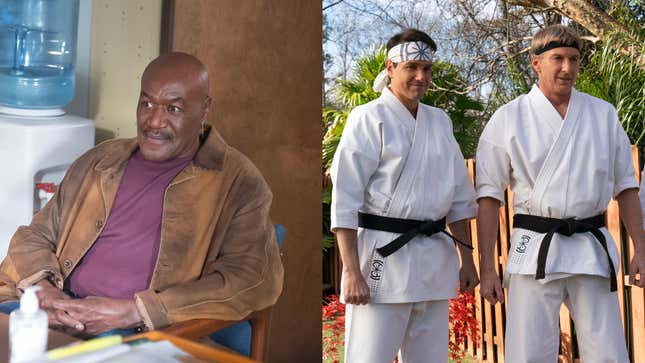 Delroy Lindo in UnPrisoned; Ralph Macchio and William Zabka in Cobra Kai