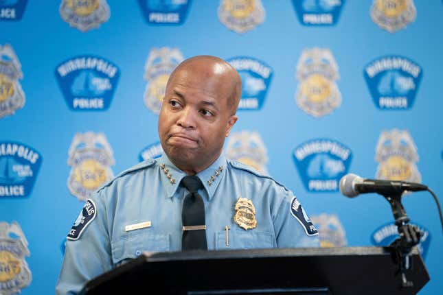 Minneapolis Chief Medaria Arradondo announces he will retire at the end of this term, Monday, Dec. 6, 2021, in Minneapolis, Minn.