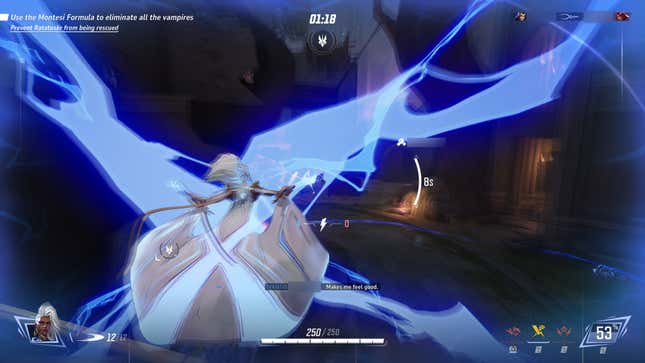 Storm executes a powerful attack.