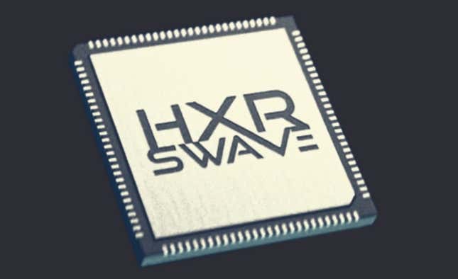 a chip with HXR Swave etched onto it