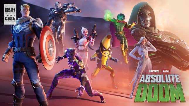 La imagen promocional del evento Absolute Doom de Fortnite.