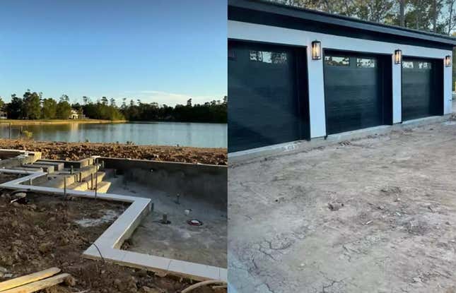 Image for article titled Inside Simone Biles, Jonathan Owens In-Progress Texas Lakeside Mansion