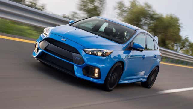 A blue 2017 Ford Focus RS