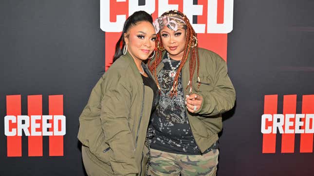 Jesseca Dupart , left and Da Brat attend the “Creed III” HBCU Atlanta Fan Screening on February 23, 2023 in Atlanta, Georgia.