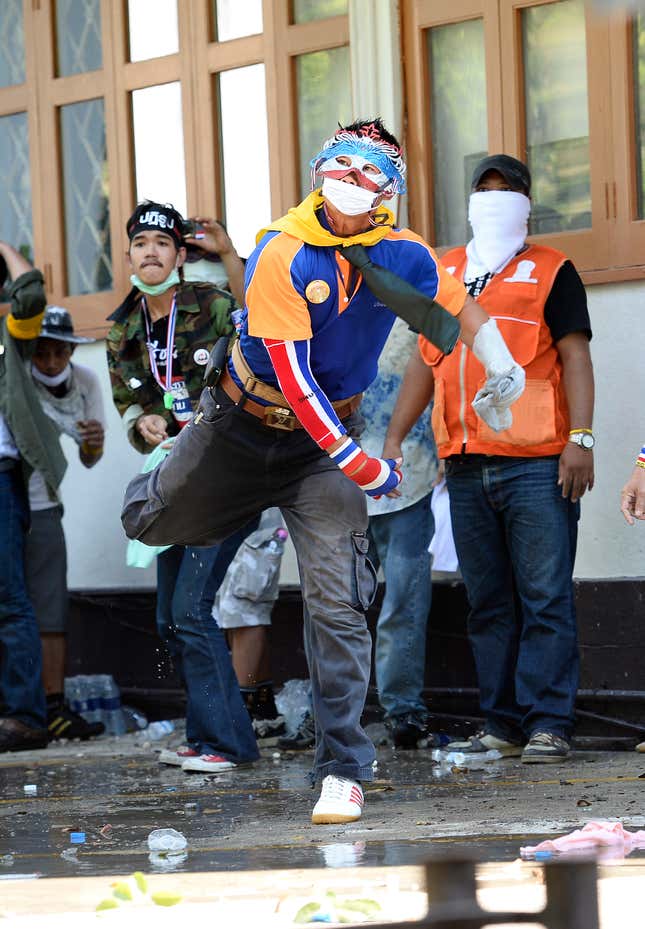 Some are employing rather colorful masks.