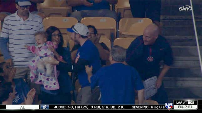 Mets Fan Nearly Drops Baby For Foul Ball, And Mom Is <i>Pissed</i>