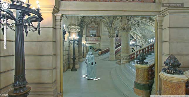 A Google camera takes an accidental self-portrait in a museum