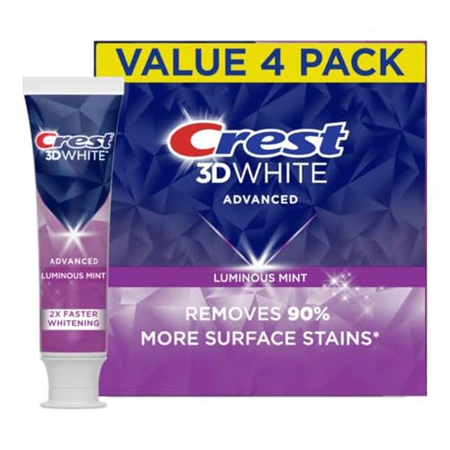 Image for article titled Crest 3D White Advanced Luminous Mint Teeth Whitening Toothpaste, Now 16% Off