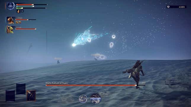 Player characters fight an amorphous being.