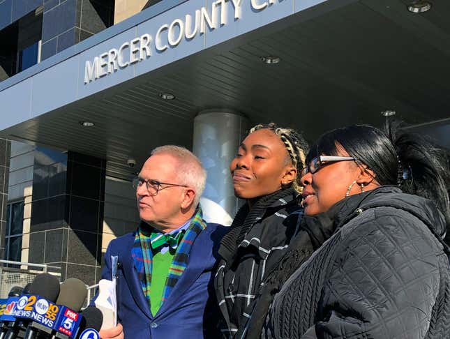 Jazmine Headley, center,had her toddler yanked from her arms by New York  police in a widely seen video said in an interview published on Sunday  that she went into “defense mode.” 