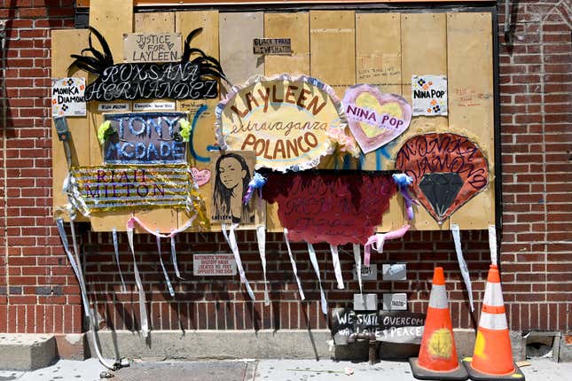 A mural honoring Layleen Xtravaganza Polanco and other black trans victims of state and gender violence. 