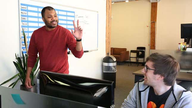 Image for article titled Man Sets Unsustainable Precedent Of Saying Hello To Coworker Every Morning