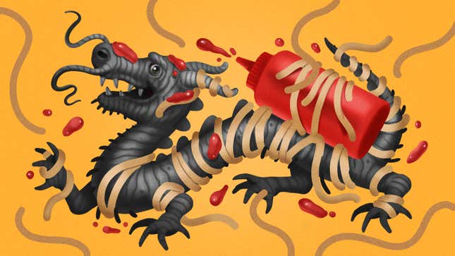 Image for article titled The key ingredient in Hong Kong spaghetti is ketchup, and it’s brilliant