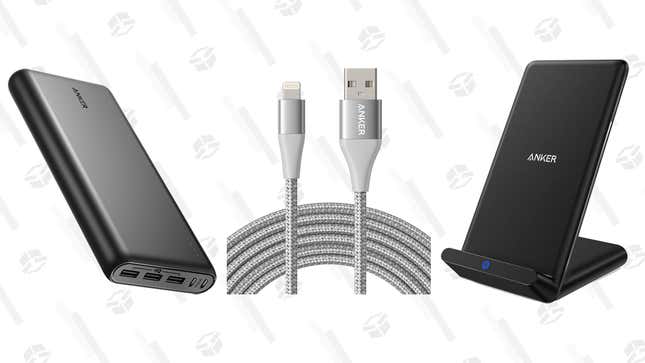 Anker PowerCore 26800 Portable Charger |  $38 | Amazon | Clip $5 coupon
Anker Powerline+ II Lightning Cable (10ft) | $17 | Amazon
Anker Wireless Charger | $13 | Amazon