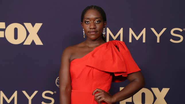 Stacy Osei-Kuffour arrives at the 71st Primetime Emmy Awards on Sunday, Sept. 22, 2019.